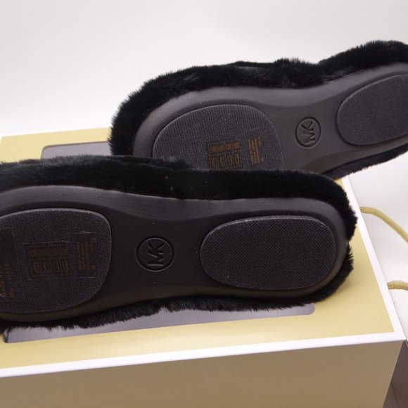 Michael Michael Kors Sherpa Black Slippers Sz 8 - Picture 5 of 6
